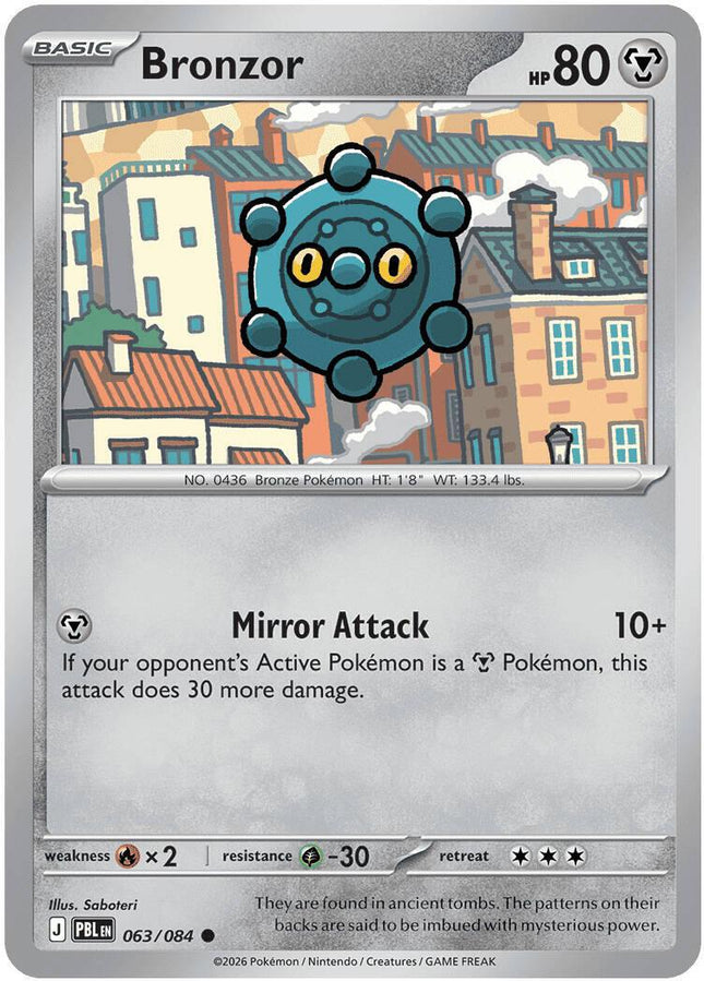 Bronzor 063/084 Reverse Holo Pitch Black Pokemon Card