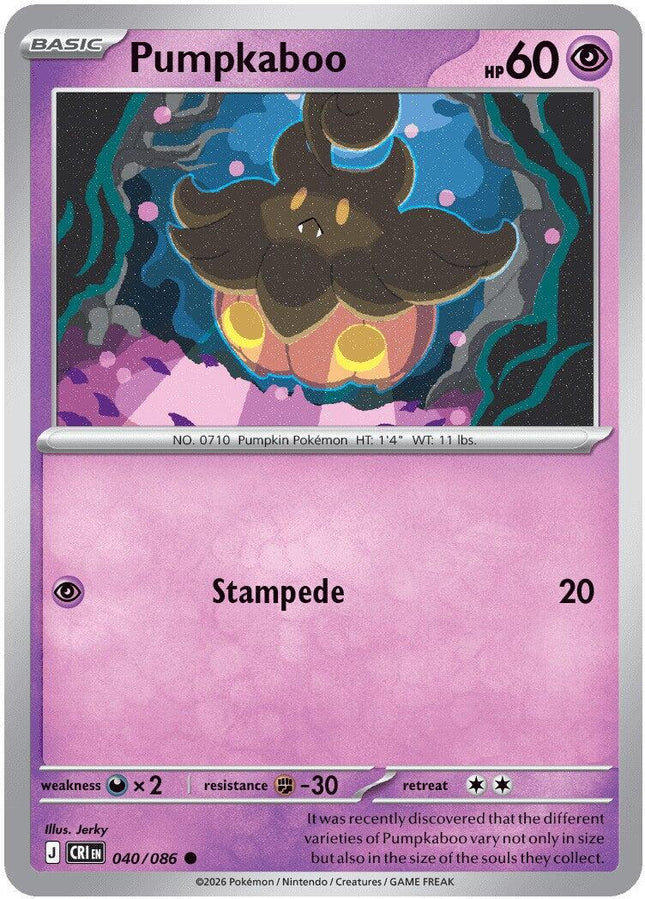 Pumpkaboo 040/086 Reverse Holo Chaos Rising Pokemon Card
