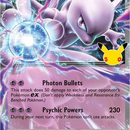 Mewtwo ex 064/128 Double Rare 30th Celebration Pokemon Card