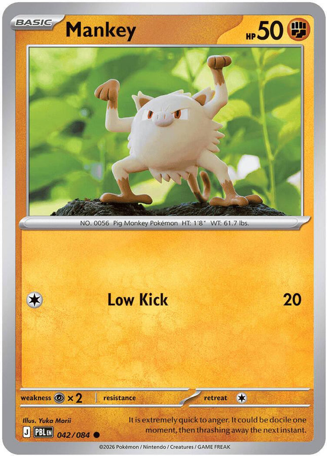 Mankey 042/084 Reverse Holo Pitch Black Pokemon Card