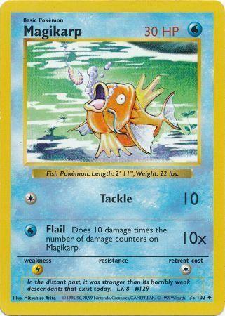 Magikarp 35/102 Uncommon Base Set Shadowless Pokemon Card