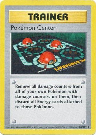Pokémon Center 85/102 Uncommon Base Set Shadowless Pokemon Card