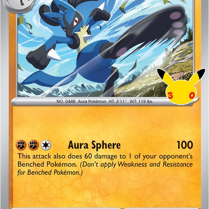 Lucario MEP 095 Tech Sticker Collection Promo 30th Celebration Pokemon Card