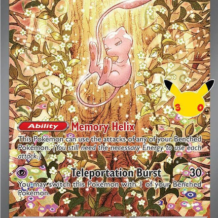 Mew ex 152/128 Special Illustration Rare 30th Celebration Pokemon Card