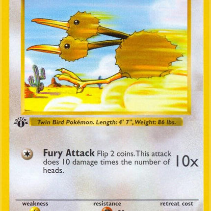 Doduo 48/102 Common Base Set 1st Edition Pokemon Card