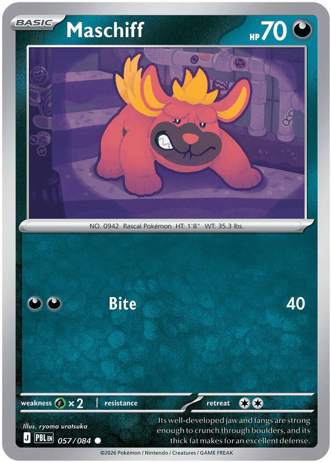 Maschiff 057/084 Reverse Holo Pitch Black Pokemon Card