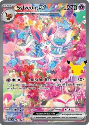 Sylveon ex 153/128 Special Illustration Rare 30th Celebration Pokemon Card