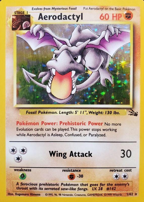 Aerodactyl 1/62 – Holo Rare | Fossil Unlimited | Pokémon TCG English