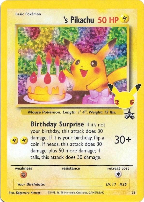 Birthday Pikachu 24 – Classic Collection Holo | Celebrations 25th Anniversary | Pokémon TCG English