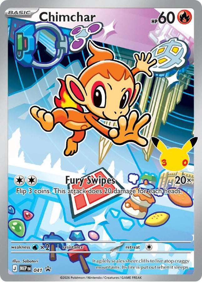 Chimchar MEP 041 – Holo Black Star Promo | First Partner Illustration Collection | Pokémon TCG English