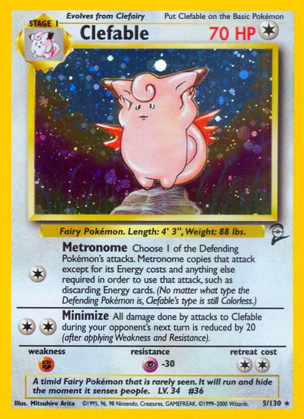 Clefable 5/130 – Holo Rare | Base Set 2 | Pokémon TCG English