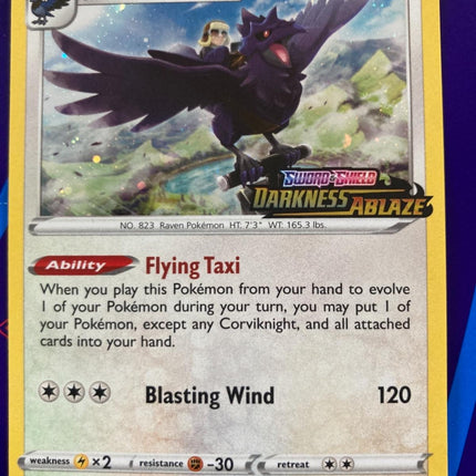 Corviknight 156/189 Holo Rare – Darkness Ablaze | Sealed | English