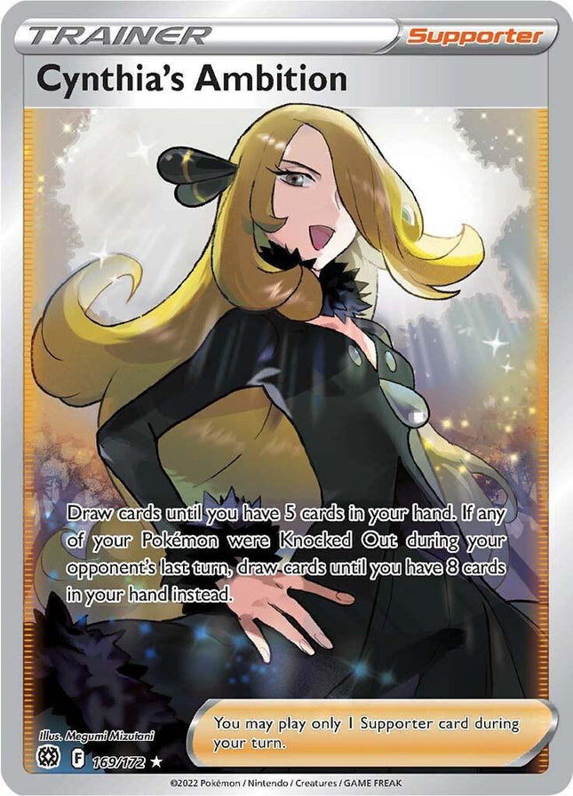Cynthia's Ambition 169/172 – Full Art Ultra Rare | Brilliant Stars | Pokémon TCG English
