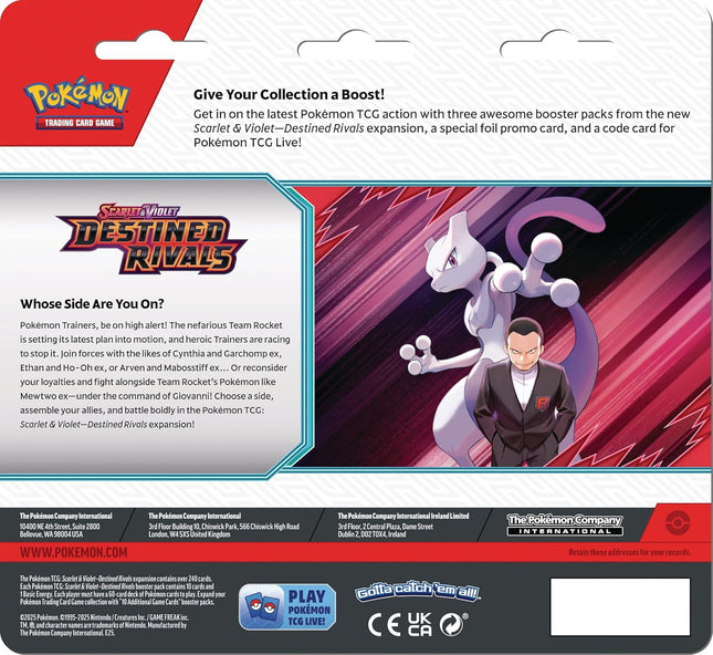 Pokémon TCG: Scarlet & Violet—Destined Rivals 3-Pack Blister