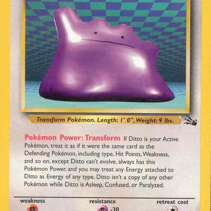 Ditto 18/62 – Rare | Fossil Unlimited | Pokémon TCG English