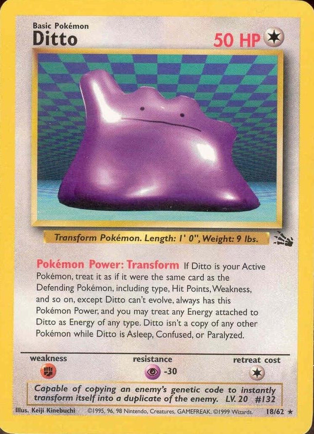 Ditto 18/62 – Rare | Fossil Unlimited | Pokémon TCG English
