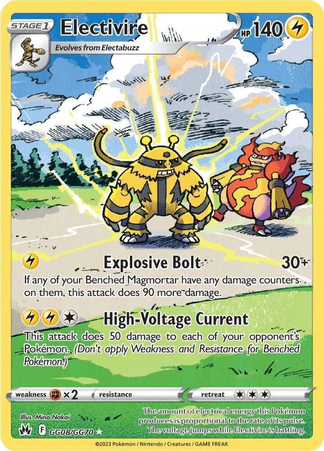 Electivire GG08/GG70 – Galarian Gallery Holo Rare | Crown Zenith | Pokémon TCG English