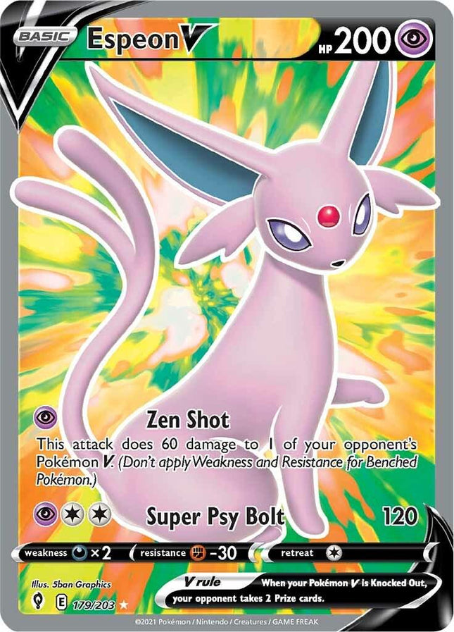 Espeon V 179/203 – Full Art Ultra Rare | Evolving Skies | Pokémon TCG English