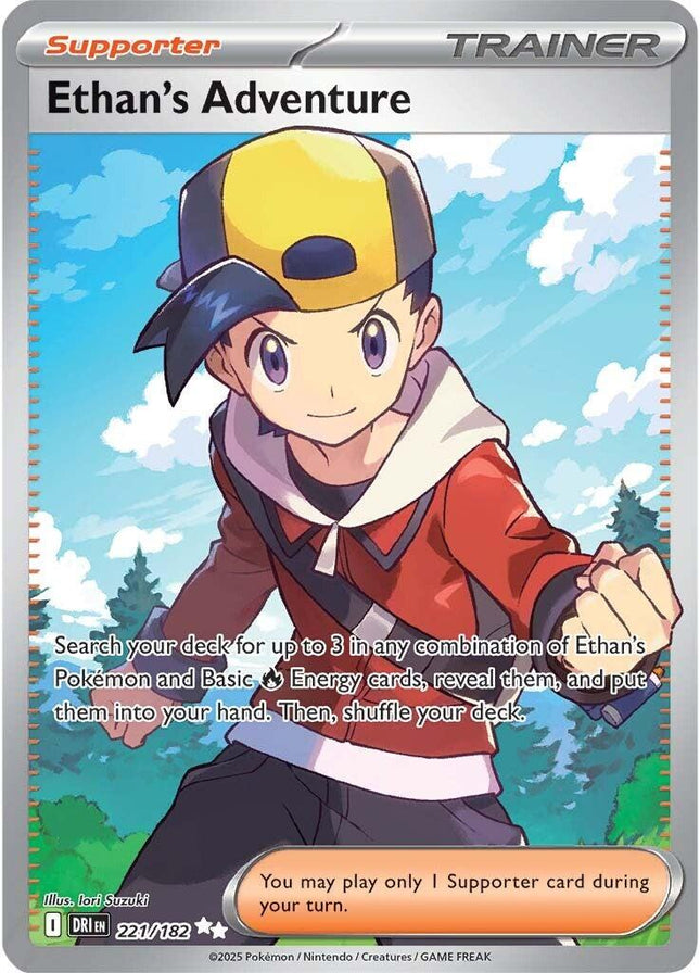 Ethan’s Adventure 221/182 – Ultra Rare Trainer Card | Destined Rivals | Pokémon TCG English