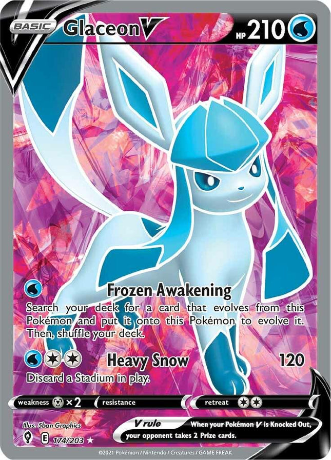 Glaceon V 174/203 – Full Art Ultra Rare | Evolving Skies | Pokémon TCG English