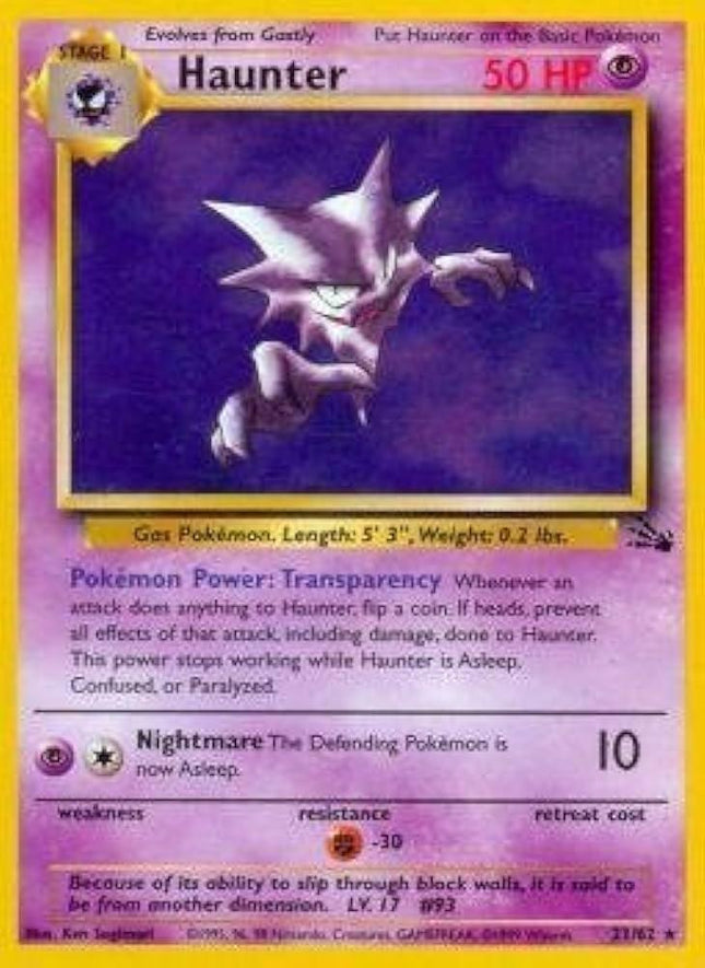 Haunter 21/62 – Rare | Fossil Unlimited | Pokémon TCG English