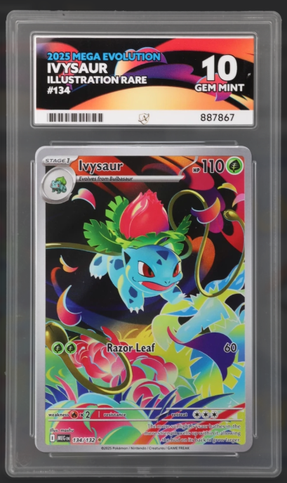 Ivysaur 134 IR – Ace Graded Gem Mint 10 Pokémon Card (Illustration Rare)