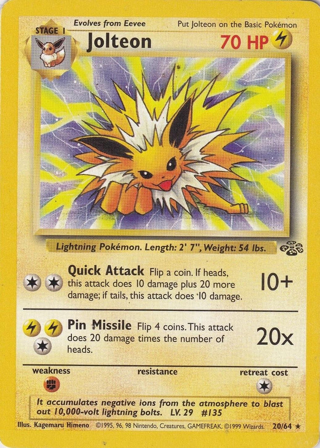 Jolteon 20/64 – Rare | Jungle Unlimited | Pokémon TCG English