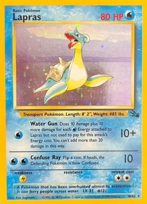 Lapras 10/62 – Holo Rare | Fossil Unlimited | Pokémon TCG English