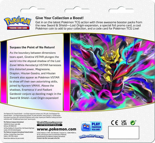 Pokémon TCG Lost Origin Triple Blister – Weavile Promo | 3 Booster Packs | English