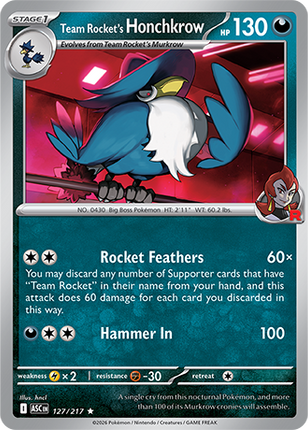 Team Rocket's Honchkrow 127/217