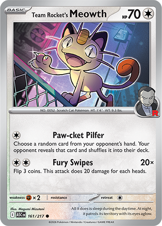 Team Rocket's Meowth 161/217