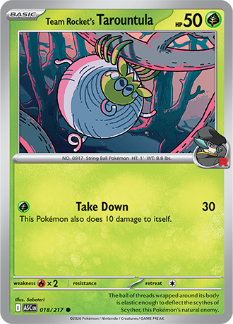 Team Rocket's Tarountula 018/217