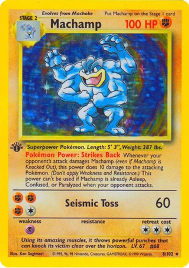 Machamp 8/102 – Holo Rare | Base Set 1st Edition | Pokémon TCG English