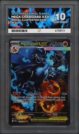 Mega Charizard X ex 125/094 Special Illustration Rare – Phantasmal Flames | ACE 10 Perfect Subgrades