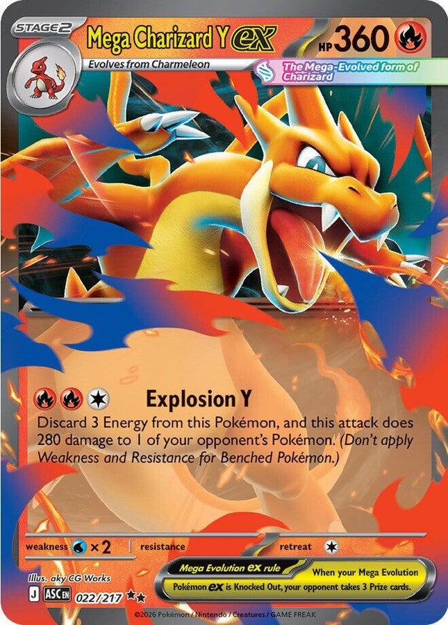 Mega Charizard Y ex 022/217 – Ascended Heroes | Pokémon TCG English