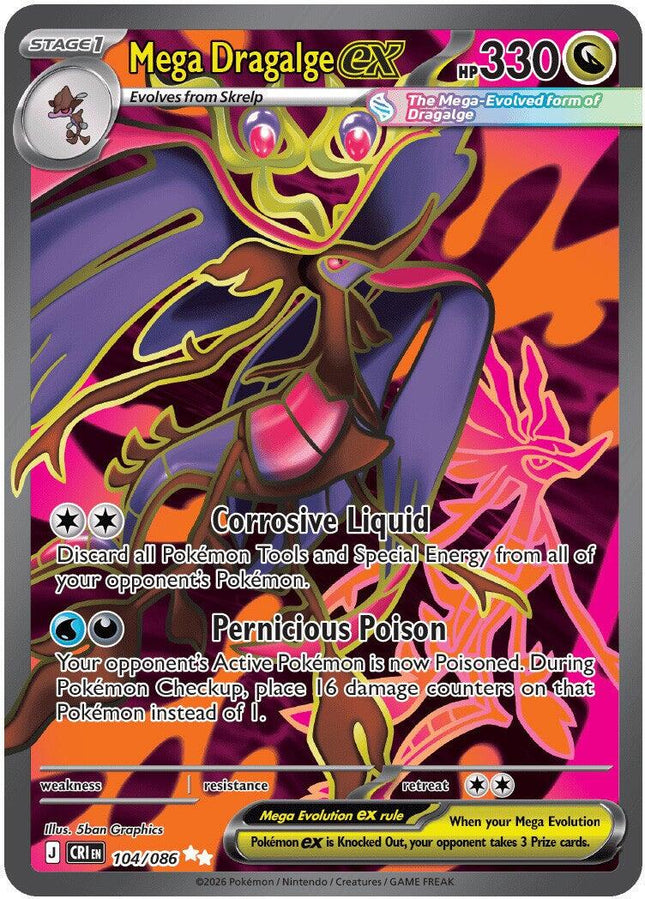 Mega Dragalge ex 104/086 – Chaos Rising | Pokémon TCG English