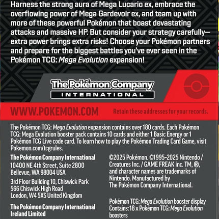 Pokémon TCG: Mega Evolution Half Booster Box (18 Packs)