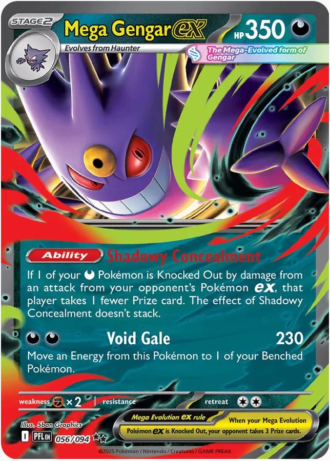 Mega Gengar ex 056/094 – Phantasmal Flames | Pokémon TCG English