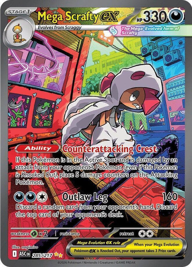 Mega Scrafty ex 285/217 – Ascended Heroes | Pokémon TCG English