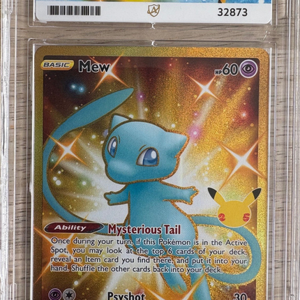 Mew 025/025 ACE 10 | Secret Rare | Celebrations | Graded Pokémon Card