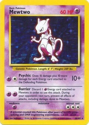Mewtwo 10/102 – Holo Rare | Base Set Unlimited | Pokémon TCG English