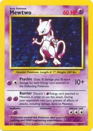 Mewtwo 10/102 – Holo Rare | Base Set Unlimited | Pokémon TCG English