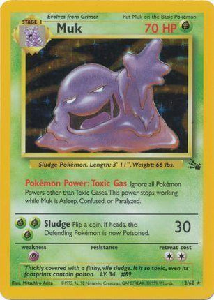 Muk 13/62 – Holo Rare | Fossil Unlimited | Pokémon TCG English