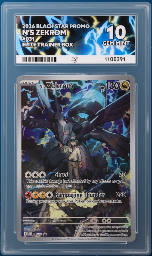 N's Zekrom 031/MEP Black Star Promo ACE 10 | Graded Pokémon Card