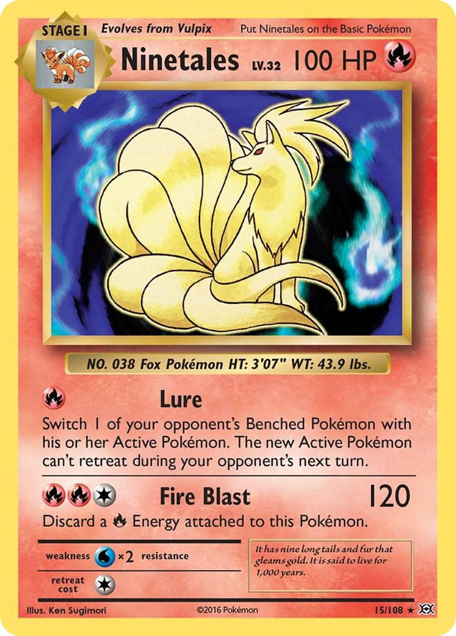 Ninetales 15/108 – Holo Rare | Evolutions | Pokémon TCG English