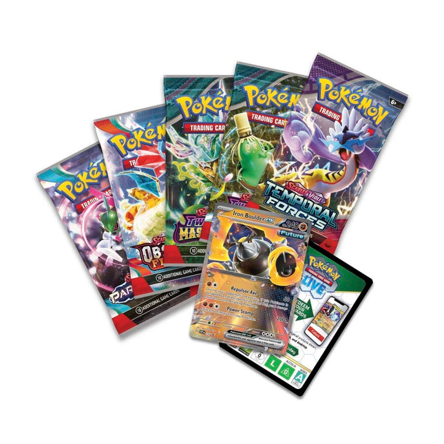 Pokémon TCG: Paradox Destinies Tin – Iron Boulder ex | English