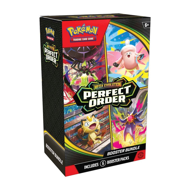 Pokémon trading card game booster bundle packaging with characters on a white background