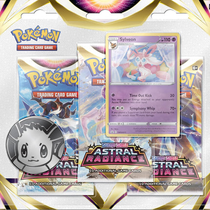 Pokémon TCG Astral Radiance Triple Blister – Sylveon Promo | 3 Booster Packs | English