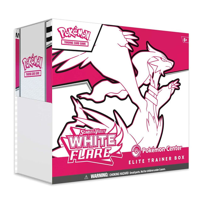 Pokémon trading card game Elite Trainer Box with White Flare design on a white background