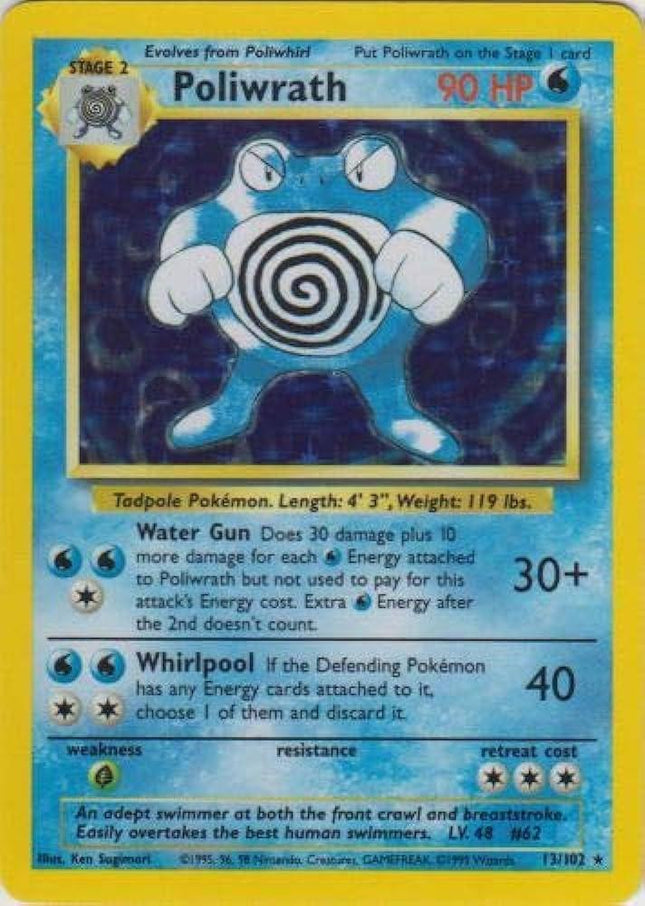 Poliwrath 13/102 – Holo Rare | Base Set Unlimited | Pokémon TCG English